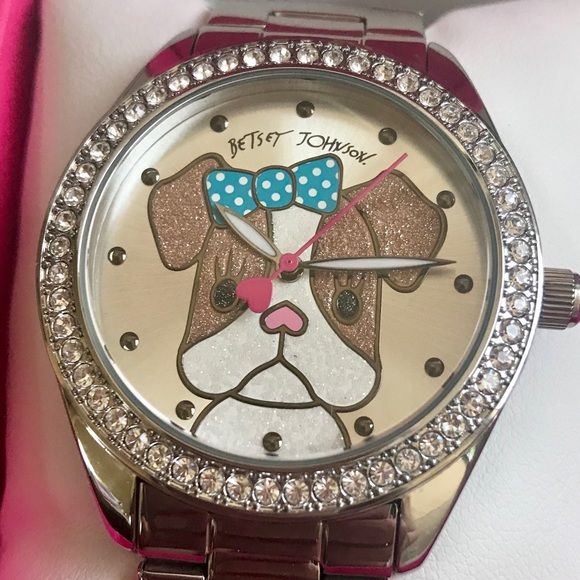 Betsey Johnson Puppy Dog with Bow Bracelet Watch - Picture 2 of 7